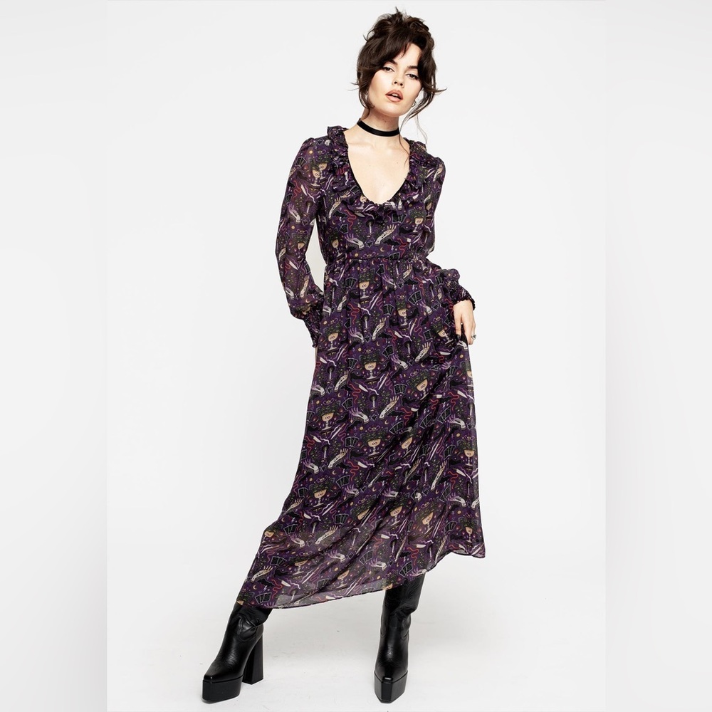 Disturbia Modern Mystic Puff Sleeve Maxi Dress US 16 / UK 20